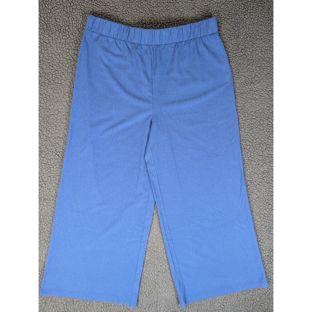 Esmara Womens Blue Wide Leg Casual Pants High Rise Size 18 NEW Gauzy Crepe